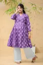 Royal Purple White Floral Frock
