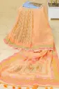 Brown Peach Body Hand Work Sharee