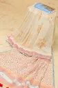 Khaki Body Orange Maroon Hand Work Sharee