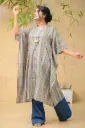 Slate Grey Geometric Print Kaftan