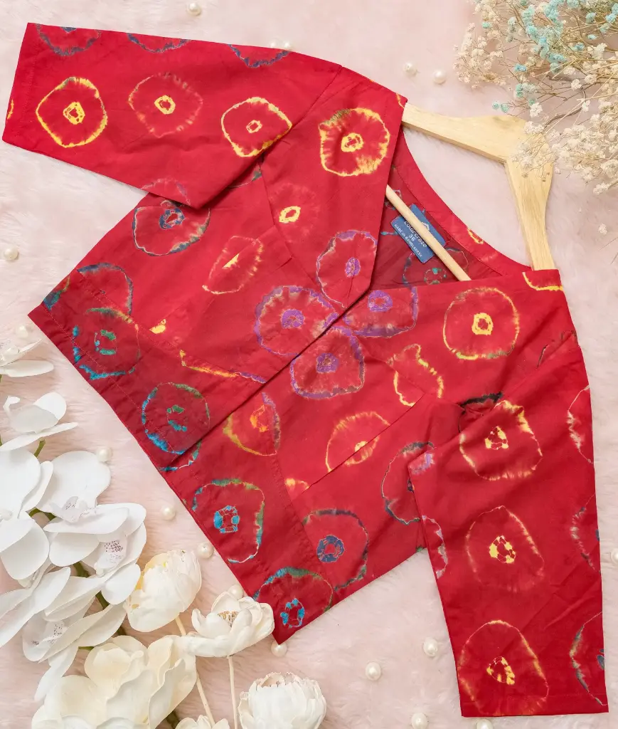 [0218] Crimson Red Natural Dye Blouse (34)