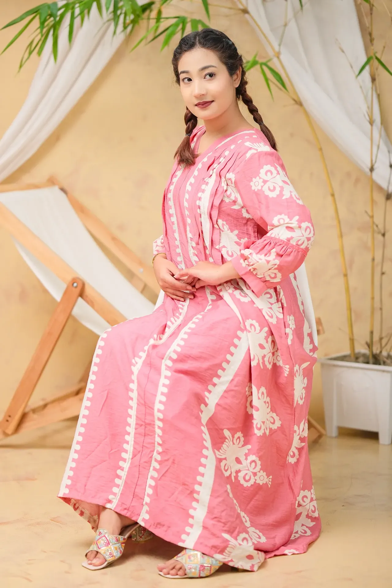 Pink White Long Tunic