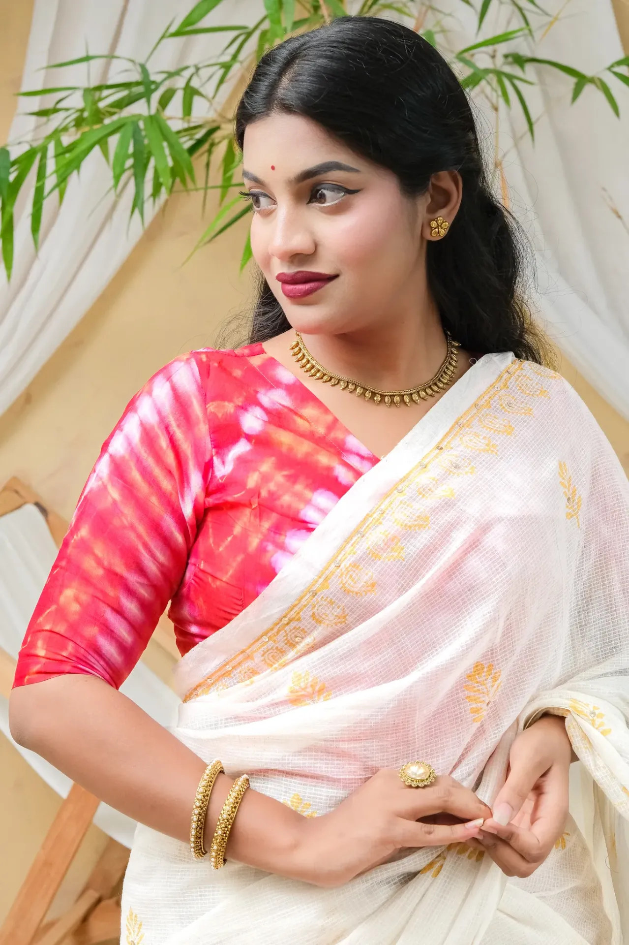 Magenta Pink Natural Dye Blouse
