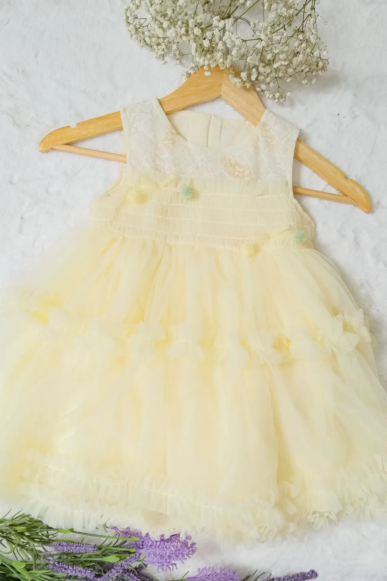 [AG] Buttercream Yellow Multi Layer Imported Frock