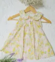 Off-White Spring-Inspired Floral Peter Pan Collar Imported Frock