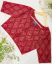 Rich Maroon Geometric Screen Print Cotton Blouse
