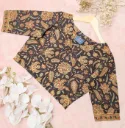 Black Warm Floral Design Jaypuri Cotton Blouse