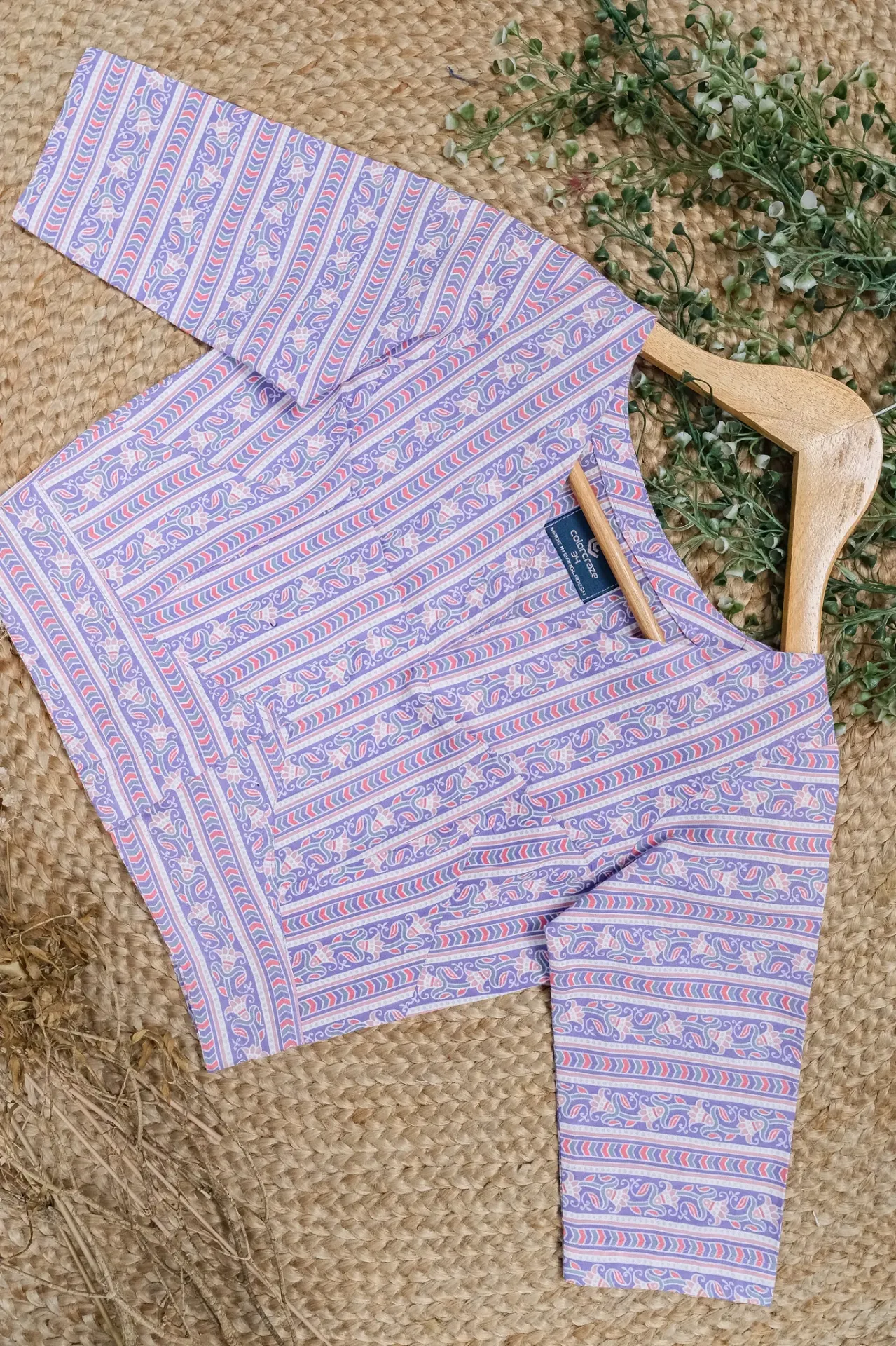Levander Multicolor Floral Jaypuri Cotton Blouse