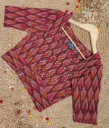 Burgundy Orange White Ikkat Cotton Blouse