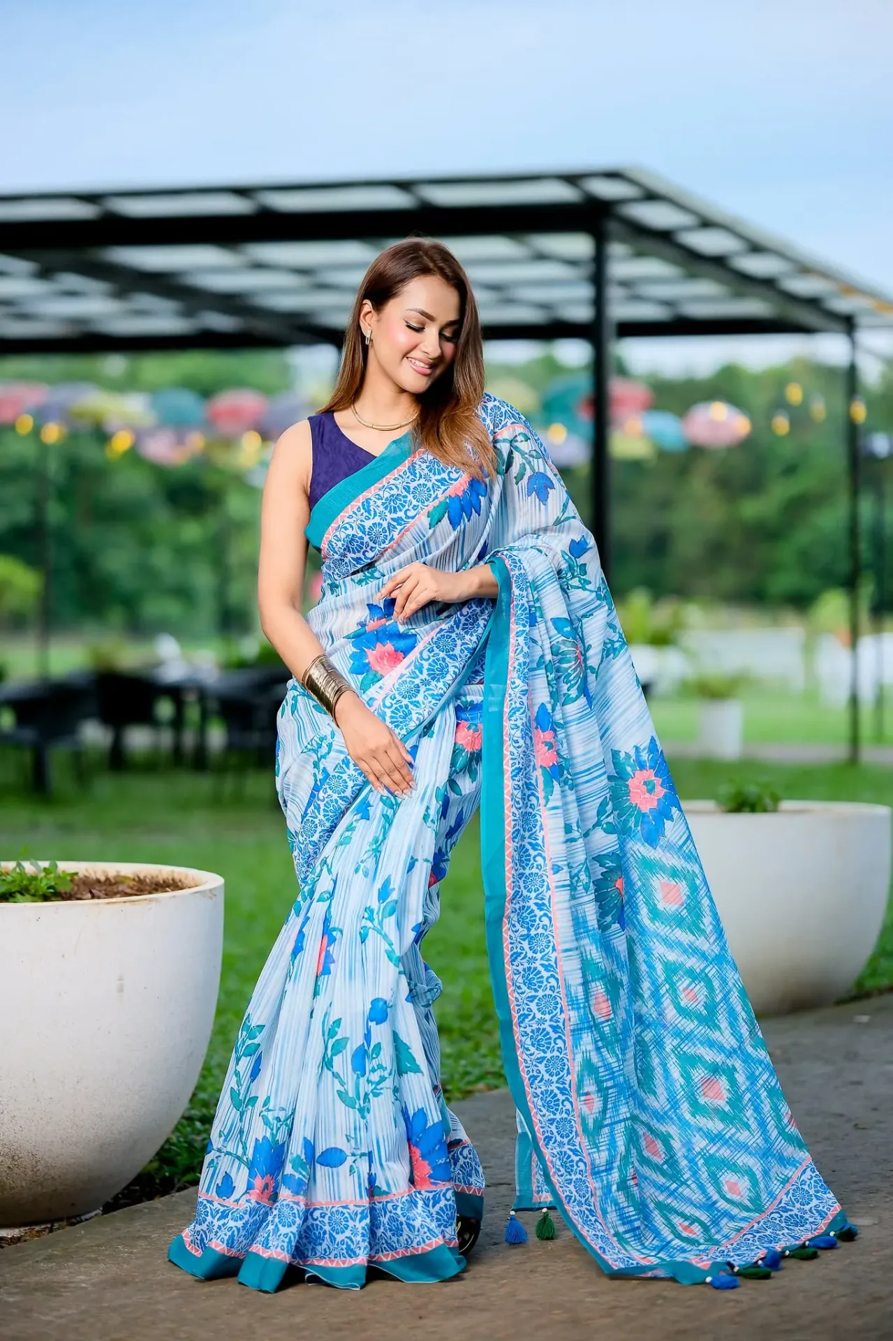 Surjodipti Mix Cotton Sharee