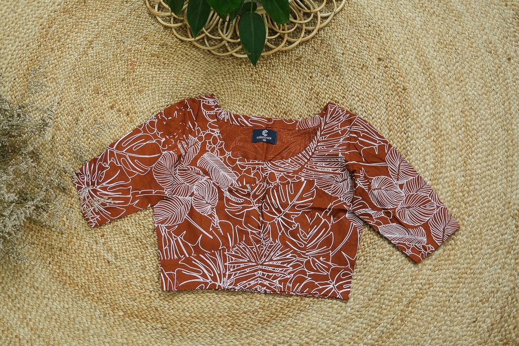 Cotton Screen Print Blouse 0003