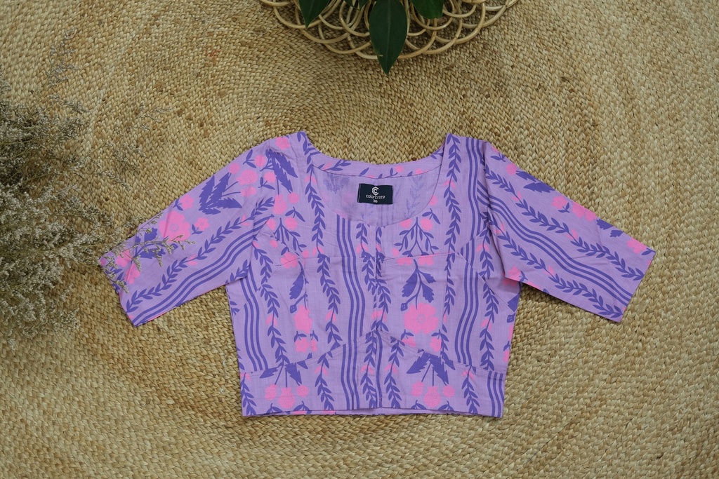 Cotton Screen Print Blouse 0005
