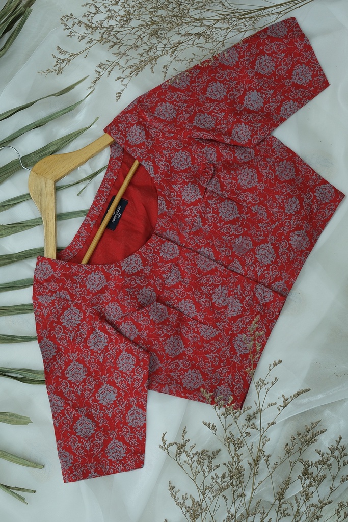 Cotton Screen Print Blouse 0008