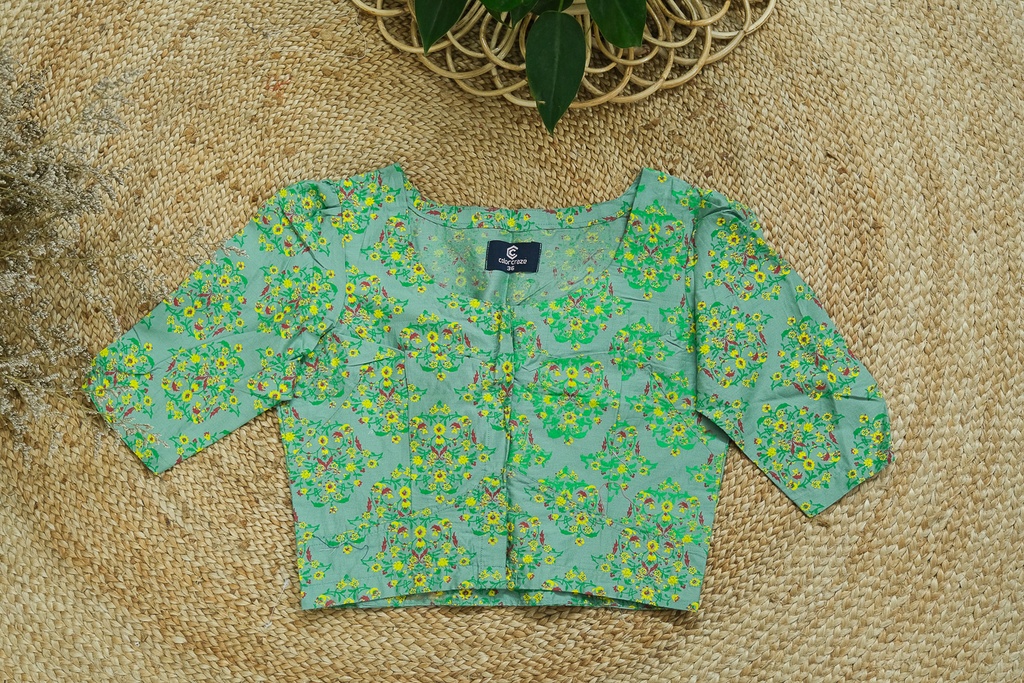 Cotton Screen Print Blouse 0011