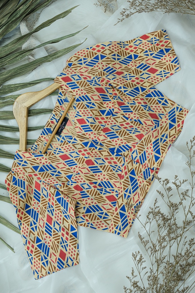 Cotton Screen Print Blouse 0013