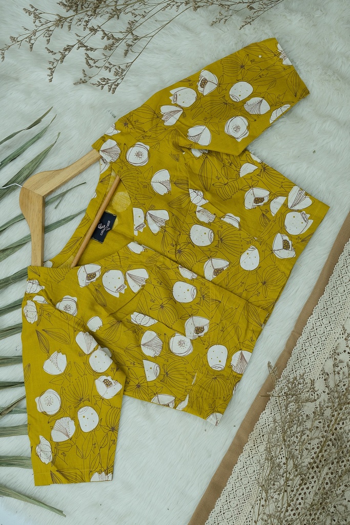 Cotton Screen Print Blouse 0014