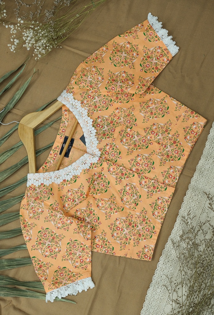 Cotton Screen Print Blouse 0015