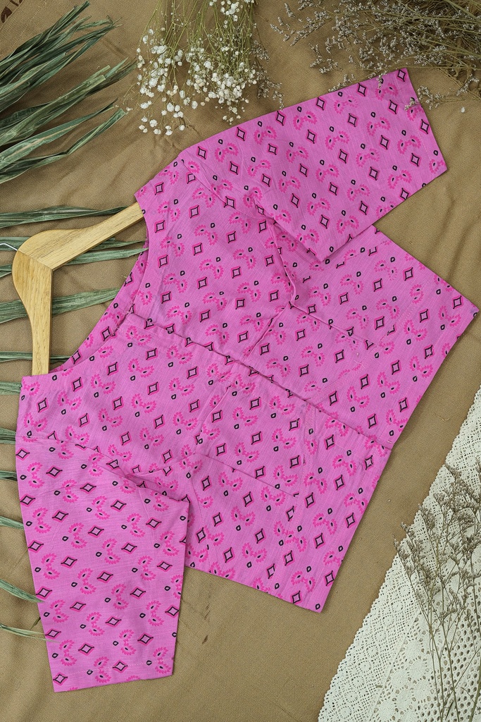 Cotton Screen Print Blouse 0018