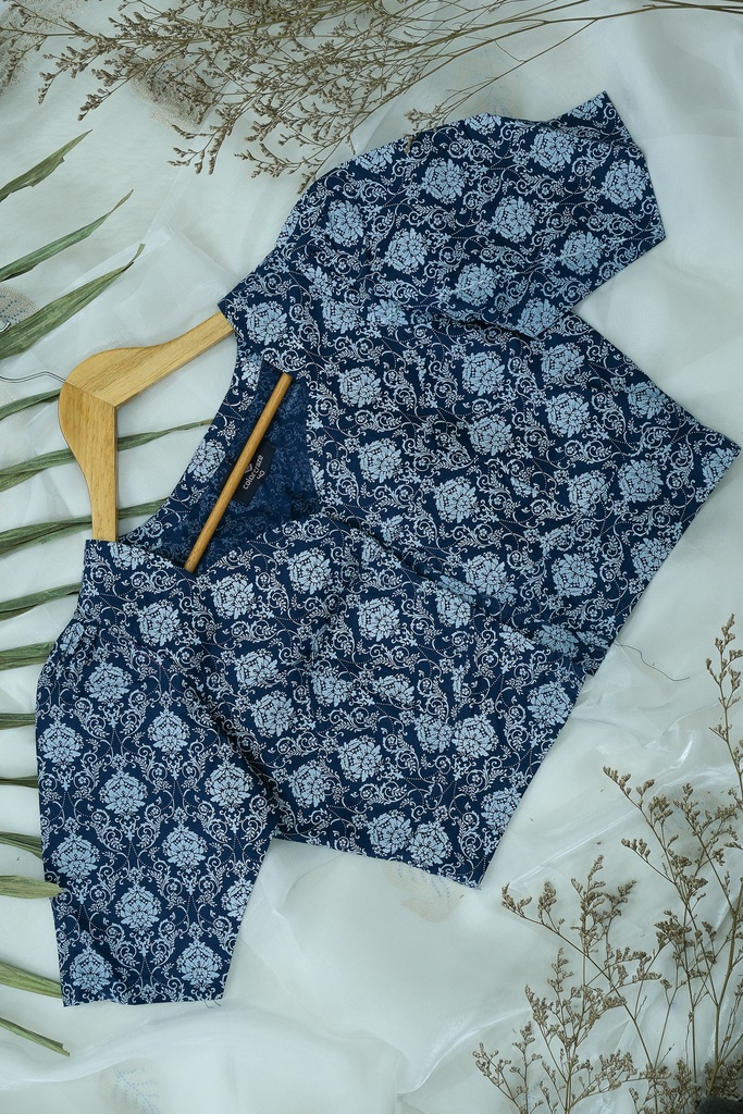 Cotton Screen Print Blouse 0020