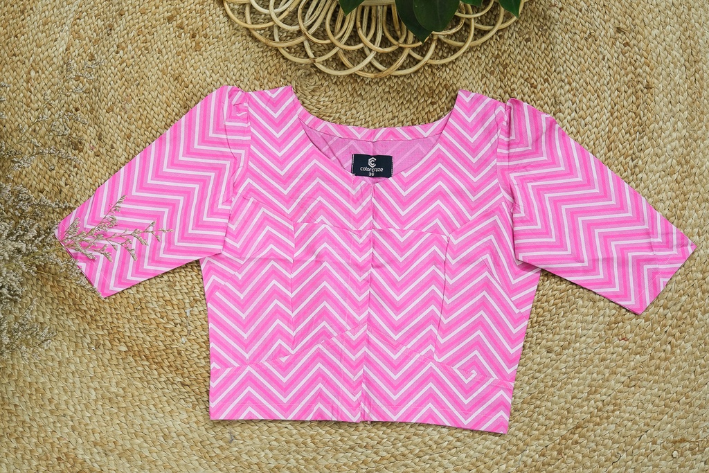 Cotton Screen Print Blouse 0021