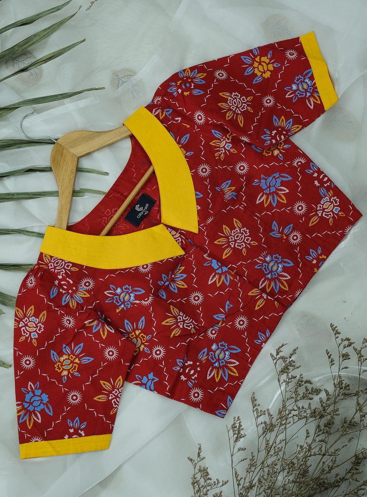 Cotton Screen Print Blouse 0022