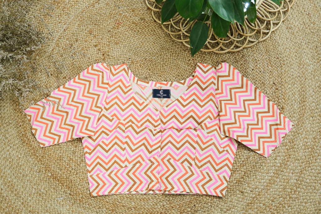 Cotton Screen Print Blouse 0024