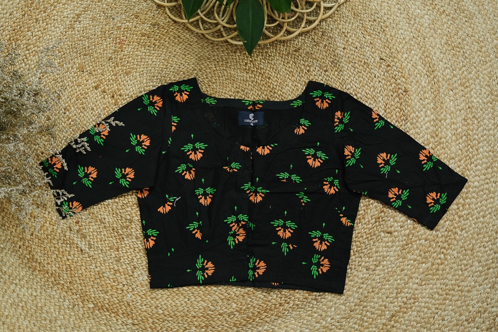 Cotton Screen Print Blouse 0025