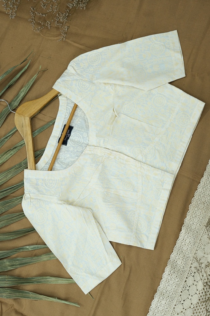 Cotton Screen Print Blouse 0026