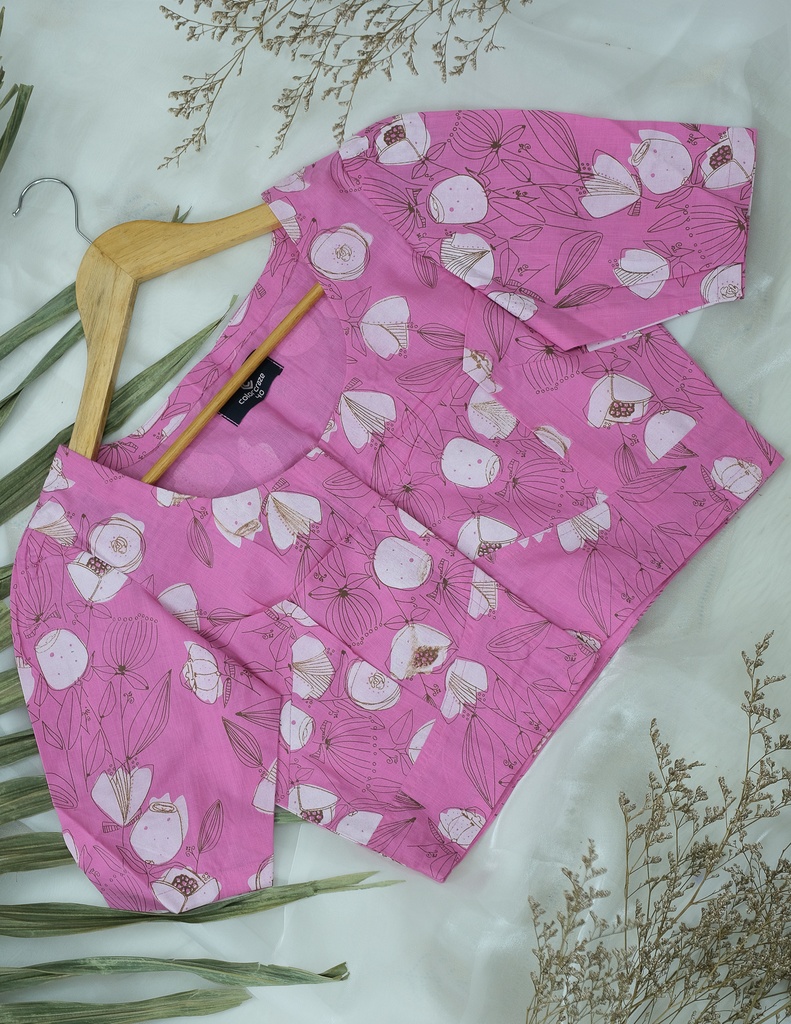 Cotton Screen Print Blouse 0027