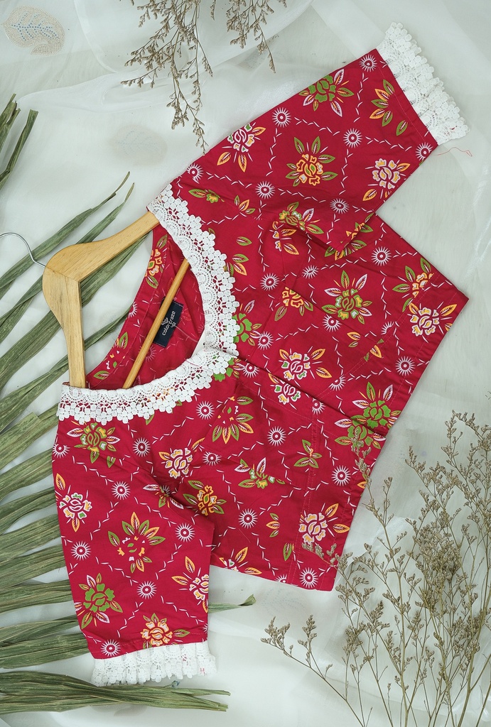 Cotton Screen Print Blouse 0029