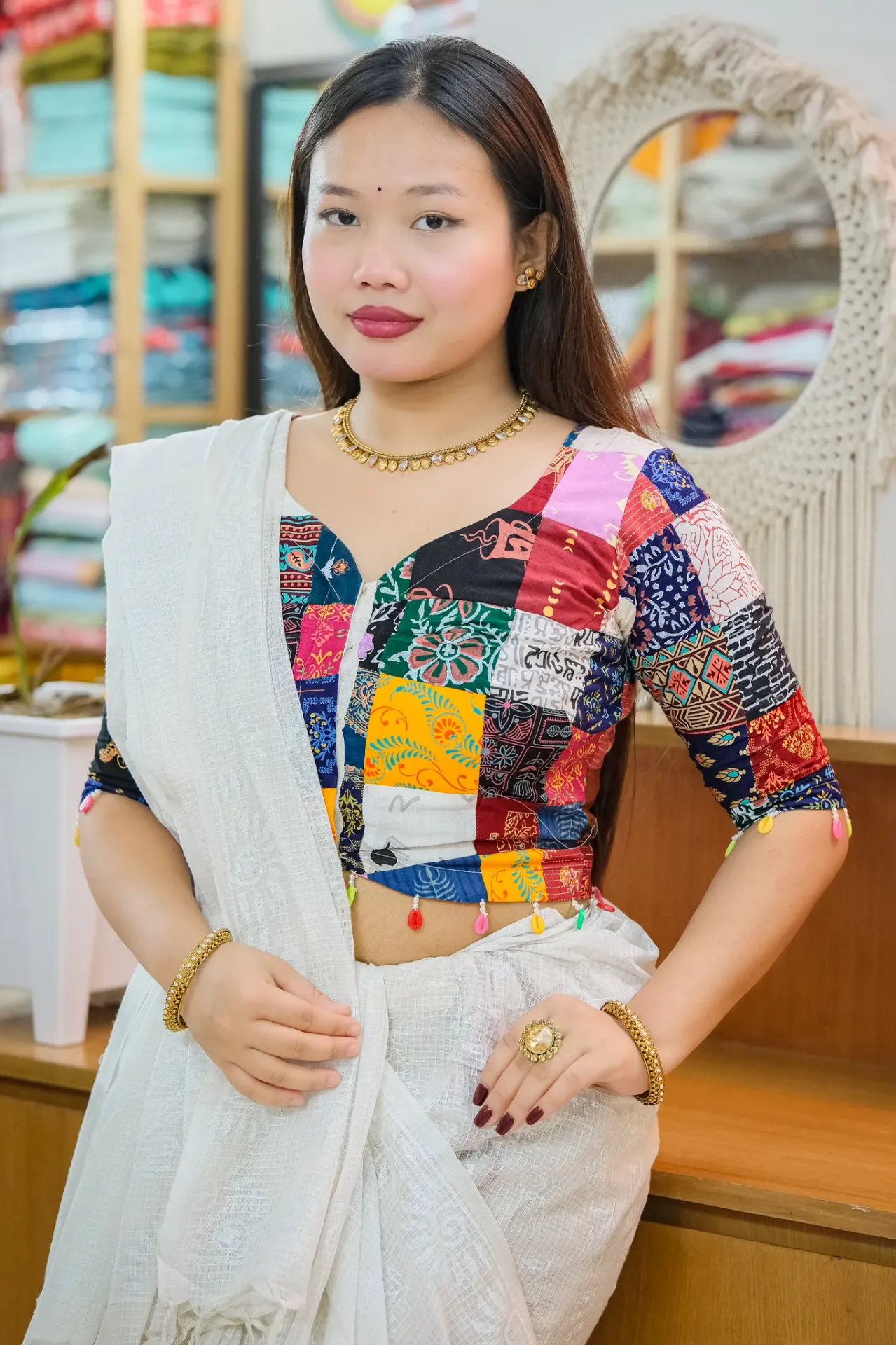 [0211] Patchwork Blouse 0001 (34, Regular)