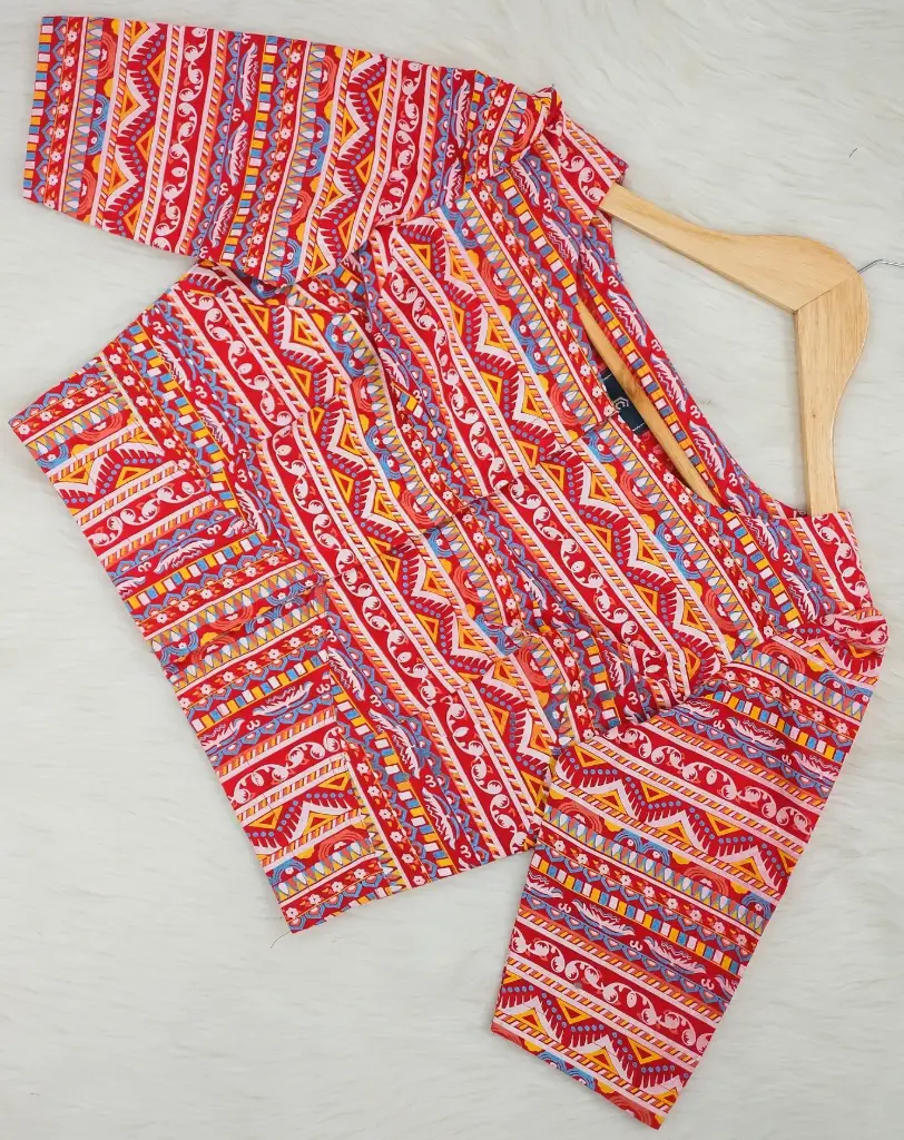 Cotton Screen Print Blouse 0030