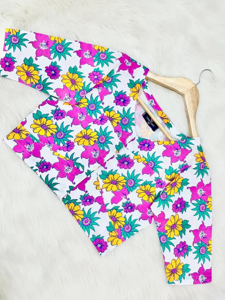 Cotton Screen Print Blouse 0033