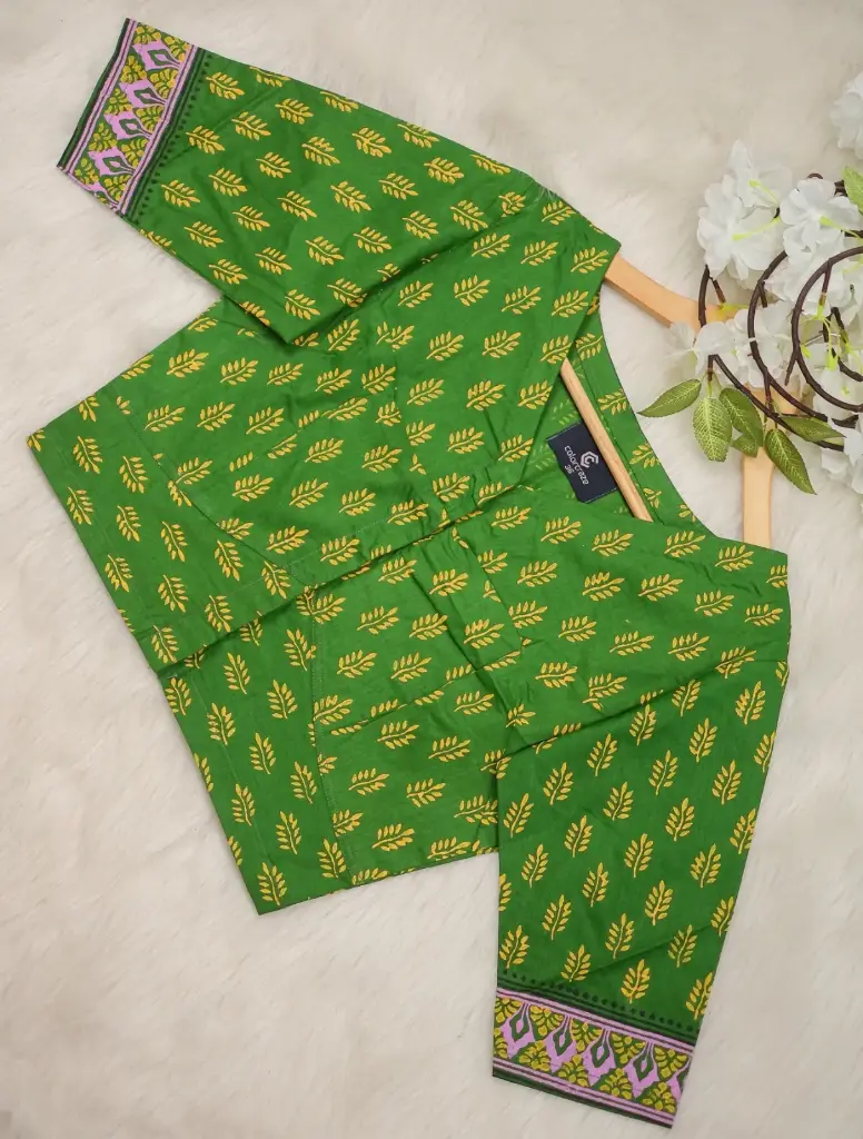 Cotton Screen Print Blouse 0034