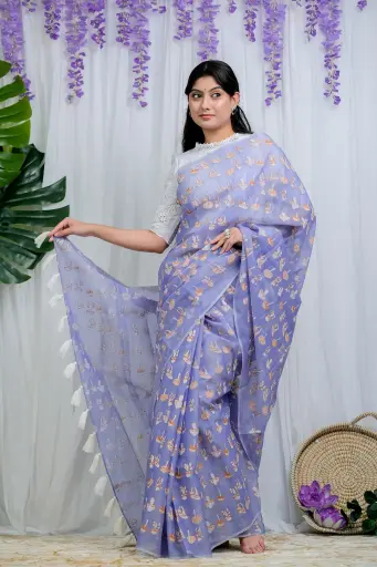 [0104] Screen Print Muslin Sharee 0008