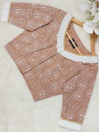 Cotton Screen Print Blouse 0037