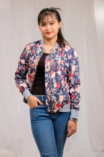Blue Floral Design Jacket