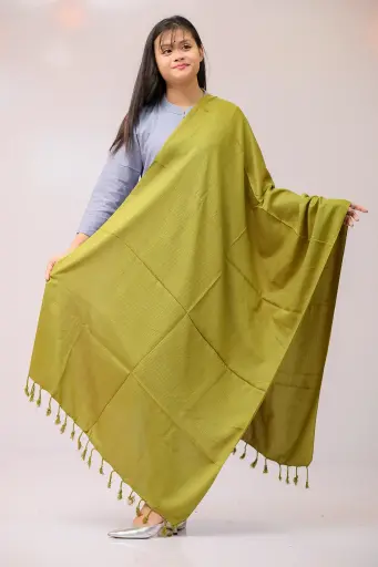 [1006] Olive Viscose Shawl 
