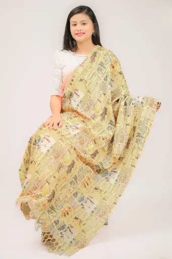 [1003] Music Theme Digital Print Viscose Shawl