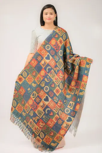 [1003] Bashonto Theme Digital Print Viscose Shawl