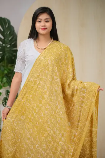 [1002] Mustard Yellow Natural Dye Shawl