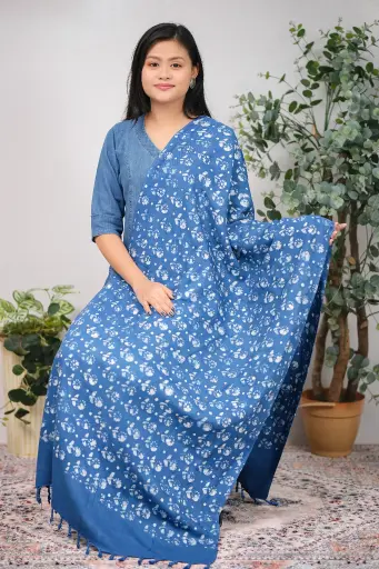 [1002] Indigo 003 Natural Dye Shawl