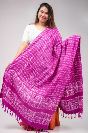 [1002] Magenta 001 Natural Dye Shawl