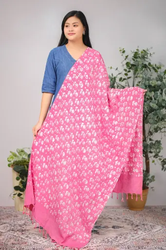 [1002] Pink 002 Natural Dye Shawl