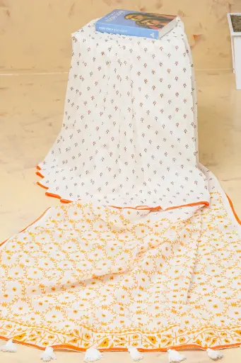[0103] Off White Body Orange Screen Print Sharee